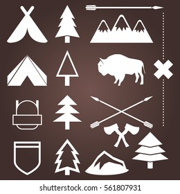 White Vector Wildlife Adventure Shapes Pack