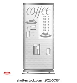 white vending machine for the sale of coffee with cup isolated on white background vector