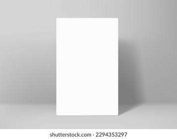 White vertical business card template. 3d vector mockup for branding