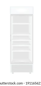 Weißer vertikaler Kühlschrank. Vektorgrafik