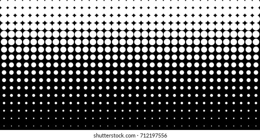 White vertical gradient halftone dots background, horizontal template using halftone dots pattern. Vector illustration