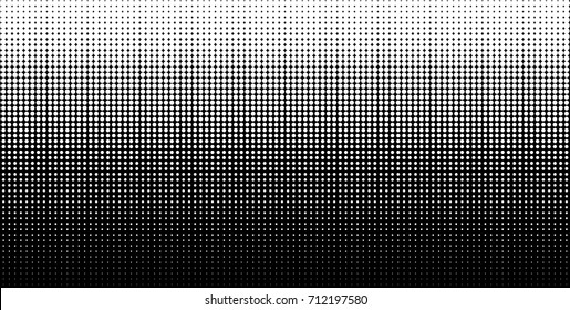 White vertical gradient halftone dots background, horizontal template using halftone dots pattern. Vector illustration