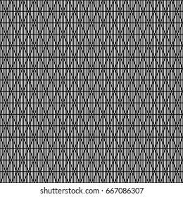 White vertical lines on black background. Seamless surface pattern design with linear ornament. Strokes wallpaper. Hash stroke motif. Digital paper with stripes for textile print. Striped vector.