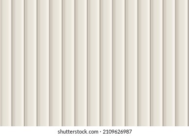 White vertical wooden, metal, or plastic seamless siding pattern of building cladding. Abstract vector pattern with texture. Horizontal wall decor for warehouse facade. Vinyl floor backhround