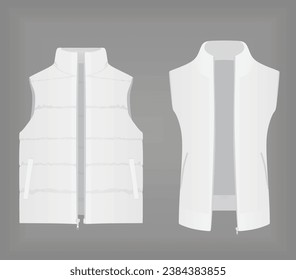 White vest set. vector illustration