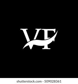 White VF Swoosh Logo Vector