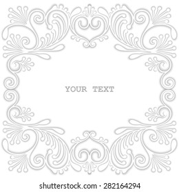 White victorian fretwork pattern of shaded engraving