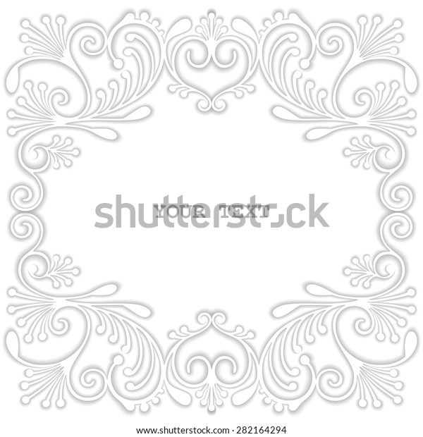 White
victorian fretwork pattern of shaded
engraving