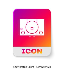 White Video game console icon isolated on white background. Rectangle color button. Vector Illustration