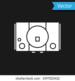 White Video game console icon isolated on black background.  Vector Illustration