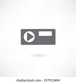 White video player template, vector eps10 illustration
