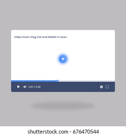 Plantilla vectorial de reproductor de vídeo blanco para aplicaciones web y móviles