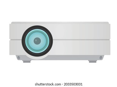 Proyector de vídeo blanco. ilustración vectorial