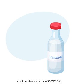 White vinegar bottle. Baking and cooking Ingredient.. Healthy organic food. 