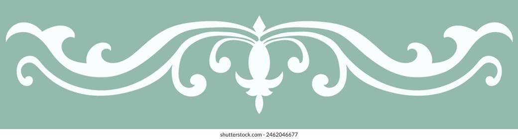 white vintage border on a green background Elements for decorating cards