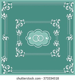white vintage frame design for wedding rings