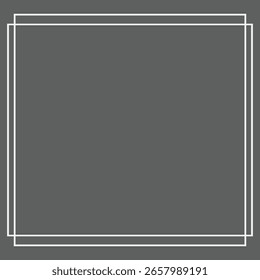 Quadro vintage branco com sombras isoladas no fundo cinza