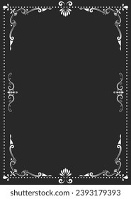 white vintage lines Black card background, blank background for inserting text.