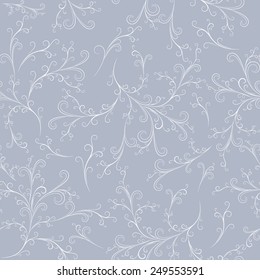white vintage lines  seamless pattern on light grey background, vector illustration