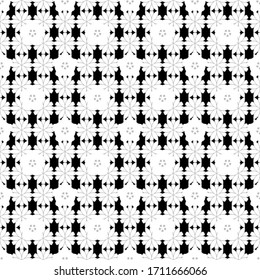 White vintage seamless pattern on a black background. Abstract vector texture. Low poly motley pattern illustration.