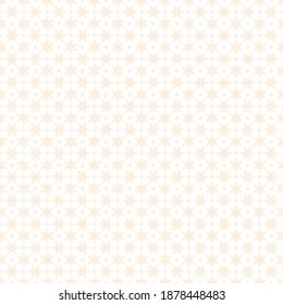 White Vintage Snowflake Pattern in Seamless Background.
