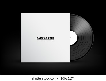 White Vinyl cover on black background, Vector