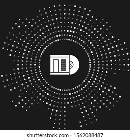 White Vinyl disk icon isolated on grey background. Abstract circle random dots. Vector Illustration