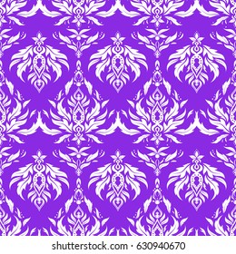 White and violet abstract ornament, vector seamless pattern of abstract decorative elements.