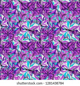 White, violet and black on colors. Seamless pattern Nice fabric pattern. It can be used on wallpaper, wrapping boxes, mug prints, baby apparels etc. Doodles pattern. Vector design. Cute background.