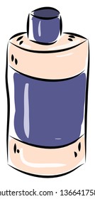 White and violet shampoo bottle vector illustration on white background