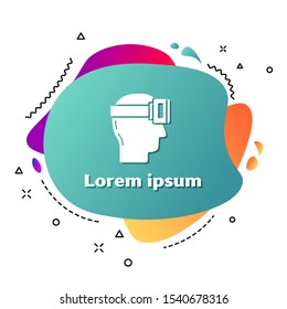 White Virtual reality glasses icon isolated on white background. Stereoscopic 3d vr mask. Abstract banner with liquid shapes. Vector Illustration