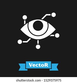 White Virtual reality icon isolated on black background.  Vector Illustration