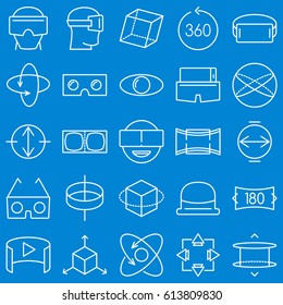 White Virtual Reality VR Glasses Icon Set Vectors