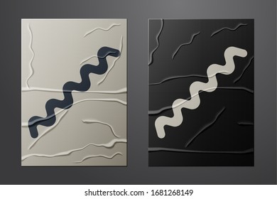 White Virus icon isolated on crumpled paper background. Corona virus 2019-nCoV. Bacteria and germs, cell cancer, microbe, fungi. Paper art style. Vector Illustration