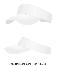 White visor cap. vector illustration