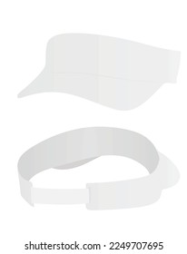 White  visor cap. vector illustration