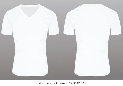 White v-neck t shirt template. vector illustration