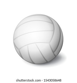 White volleyball ball icon isolated, sports equipment, vector illustration