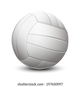 White volleyball ball isolated on white background. Vector illustration