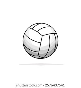 White volleyball with shadow perfect for use in headers, advertisements, or large displays.