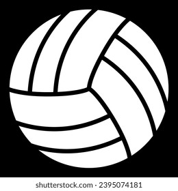 white volleyball vector on black background
