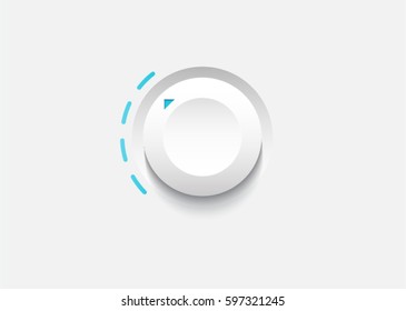 White volume button, UI design, Player. Vector illustration.