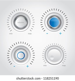 White volume knob set