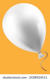white volumetric balloon vector illustration
