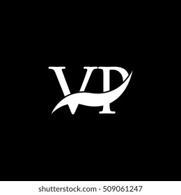 White VP Swoosh Logo Vector