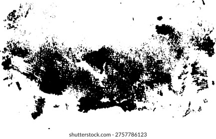 White wall grunge texture with old paint, dirty vector template, black plaster on a white surface.