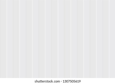 White wall panels texture.  Corrugated metal profiled panel. Vertical lines. Simple realistic design. Vector seamless pattern.