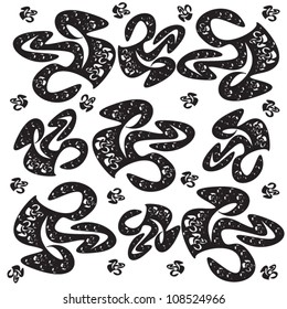 White wallpaper pattern with black ornament