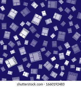 Icono del armario blanco aislado sin fisuras en fondo azul. Ilustración vectorial