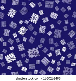 Icono del armario blanco aislado sin fisuras en fondo azul. Ilustración vectorial